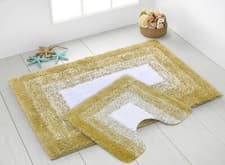 Image of Luxury Quick Dry Non Slip Ombre Bath Mat & Pedestal Mat Thick Super Soft