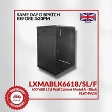 Image of 18U Server Rack Network Cabinet 19 inch 600 x 600mm Black