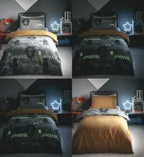 Image of KIDS BOYS GAMER GLOW IN THE DARK GAME OVER REVERSIBLE DUVET SET SB, DB & KS SETS