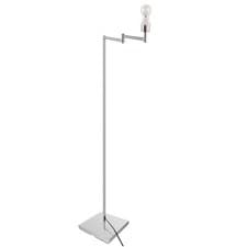 Image of Floor Lamp Base Standing Modern Livingroom Brushed Chrome Effect Metal (H)1.37cm