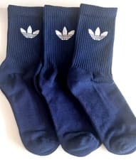 Image of Adidas 3 Pairs Socks Crew mix White Logo size 4.5 6.6-6-8--8-10 Limited (BOX R)