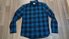 Image of Jack Wills Blue Black Plaid Cotton Shirt UK Size Large Slim Fit