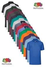 Image of Fruit of the Loom Plain 65/35 Polyester Cotton Short Sleeve Polo Shirt S-5XL