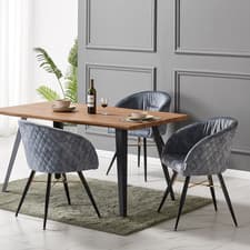 Image of Vittorio LUX Velvet Dining Chair with Metal Legs - Perfect for Dining Room Livin