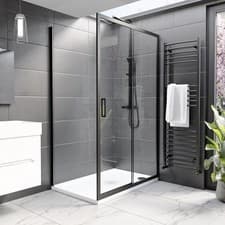 Image of 1200x700mm Black 8mm Glass Rectangular Sliding Shower Enclo BUN/BeBa_26064/77793