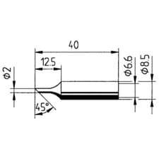 Image of Ersa 0832FDLF/SB Soldering Tip Bevelled 2mm 1pc