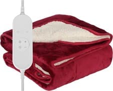 Image of 160 x 130cm Electric Heated Throw Blanket Washable Fleece 9 Heat Settings, Timer