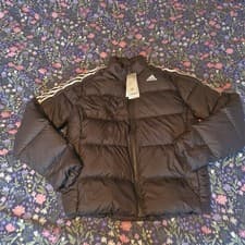 Image of NWT Adidas Essential Black Mid Down Jacket - Size Medium