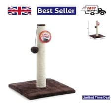 Image of Sisal Cat Playpost with Hanging Catnip Ball - Durable Indoor Fun for Small Cats