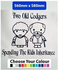 Image of Funny RV Motorhome Camper Caravan Two Old Codgers Sticker Decal Graphic