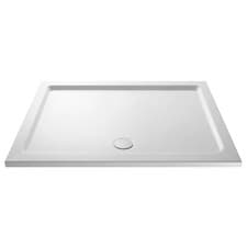 Image of Slimline Rectangle Low Profile Shower Tray Bathroom White 40mm Stone Resin