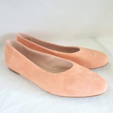 Image of Ballet Flats Suede Leather Coral Size 5.5 Clarks