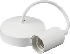 Image of Knightsbridge 6" E27 Contemporary Pendant Set Matt White Ceiling Light Fitting