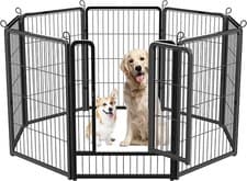 Image of 8 Panel Dog Playpen Metal Pet Pen Heavy Duty Indoor/Outdoor Fence 80cm Black