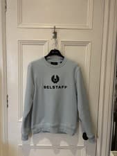Image of Belstaff Men’s Signature Crewneck Sweatshirt Sky Blue Size S