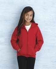 Image of Gildan 18600B Youth Full-Zip Hooded Sweatshirt – Heavy Blend Kids Hoodie – XS–XL