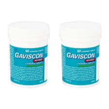 Image of 2x Gaviscon Advance Double Strength Mint Flavour 60 Tablets