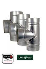 Image of Metal T Piece Equal Ducting Connector For Extractor Fans Hydroponics