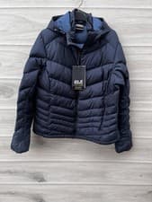 Image of Jack Wolfskin Selenium Women's Blue Down Fill Windproof Coat Size XL Bnwt