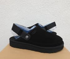 Image of UGG BLACK GOLDENCOAST CLOG SUEDE PLATFORM SANDALS, MEN US 9/ EUR 42 ~NIB