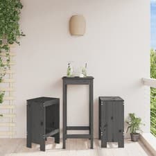Image of Bar Stools 2 pcs Grey 40x36x75 cm Solid Wood Pine