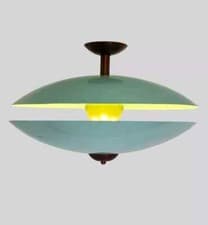 Image of Flush Mount Ceiling Light Vintage Style Handcrafted Pearl Brass - 4-Light Fixtur