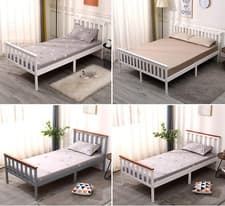 Image of AVC Designs Single Pine Bed Frame 3Ft White Wooden Shaker Style Bedroom Furnitur