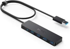Image of Anker 4-Port USB 3.0 Hub, Ultra-Slim Data Hub with 2 ft 2ft, Black 