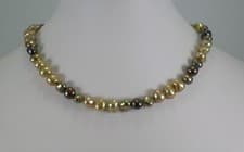 Image of Gold Freshwater Pearl Necklace