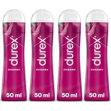 Image of Durex Play Cherry Flavoured Lubricant 4 Bottles (50ml) Condom Friendly