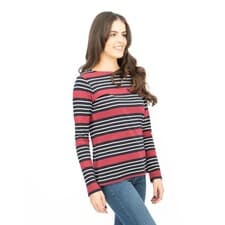 Image of Crew Clothing Womens Top Ultimate Breton Stripe Soft Cotton Long Sleeve