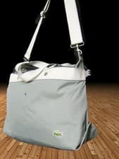 Image of LACOSTE HOLDALL Weekender BAG Vintage M86 New City Casual 14 Light Grey NEW