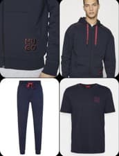 Image of Hugo boss Full Set 3 Navy Blue Tracksuit joggers ,hoodie And T Shirt size M uk