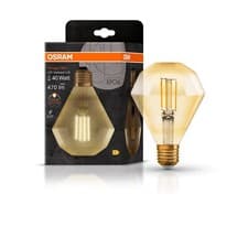Image of OSRAM 1906 LED 4W Vintage Filament ES Bulb Diamond Gold Glass - LV091955