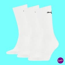 Image of PUMA Unisex Sport Socks 3-Pack, White, UK 8 | EU 39-42 | US 9