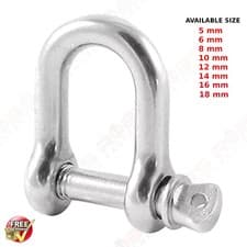 Image of Dee Shackles D Shackle Galvanised Steel Zinc Plated 6mm 8mm