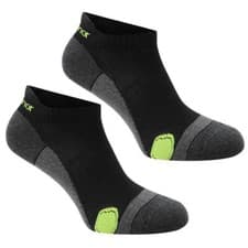 Image of MENS KARRIMOR 2 PACK RUNNING PADDED TRAINING ANKLE SOCKS BLACK FLUO 7-11 (b14 1)