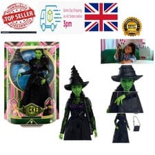 Image of Wicked, Elphaba Fashion Doll & Accessories with Green Skin, Braided Black Hai...