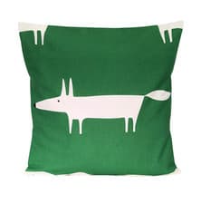 Image of Scion Mr Fox Cushion Cover 16" Green - Handmade