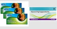 Image of 3 x 12 Care/MARTINDALE Glycerol/ Glycerin Suppositories 4g for Adults