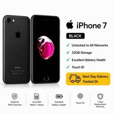 Image of Apple iPhone 7  32 GB - Unlocked Smartphone Matt Black Colours.