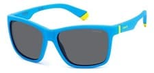 Image of Polaroid Kids Sunglasses PLD 8057/S FLL (M9) Matte Blue/Grey Polarized
