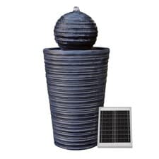 Image of Solar-Powered Water Feature - Round Ball & Plinth With Battery Backup