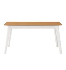 Image of Dining Bench, Wooden Bench Seat in Oak & White, Dining/Kitchen Table Bench, 90cm