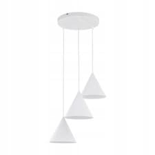 Image of Cono E27 White Pendant Light - 3 Cone Shades, Metal, 140cm H