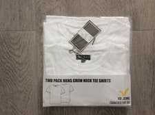 Image of MENS VOI JEANS 2 PACK SMALL LOGO REGULAR FIT COTTON T-SHIRT WHITE SIZE S