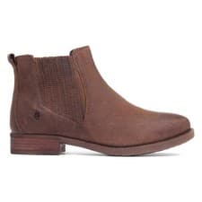 Image of Hush Puppies Womens Boots Brown Adults Ladies Ankle Leather Heel Edith SIZE