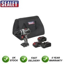 Image of Sealey Premier SV20 Series 13mm Brushless Cordless Combi Drill Kit 20V 2xBattery