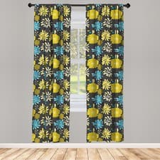 Image of Floral Curtains 2 Panel Set Jasmine Peony Design