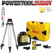 Image of Leica Rugby 620 Rotating Slope Laser Kit Li-ion Battery Tripod Staff Calibrated